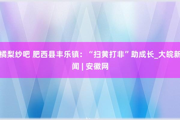 橘梨纱吧 肥西县丰乐镇：“扫黄打非”助成长_大皖新闻 | 安徽网