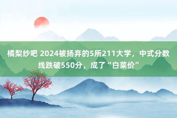 橘梨纱吧 2024被扬弃的5所211大学，中式分数线跌破550分，成了“白菜价”