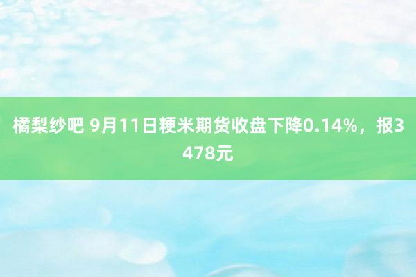 橘梨纱吧 9月11日粳米期货收盘下降0.14%，报3478元