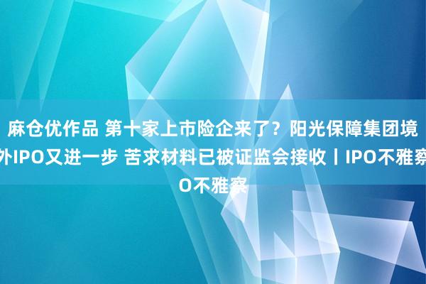 麻仓优作品 第十家上市险企来了？阳光保障集团境外IPO又进一步 苦求材料已被证监会接收丨IPO不雅察