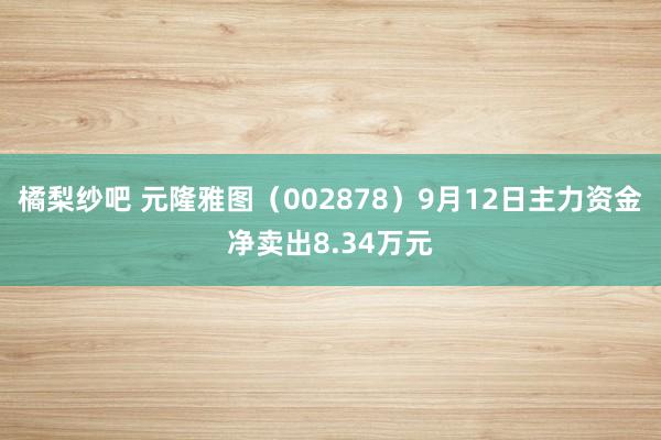 橘梨纱吧 元隆雅图（002878）9月12日主力资金净卖出8.34万元