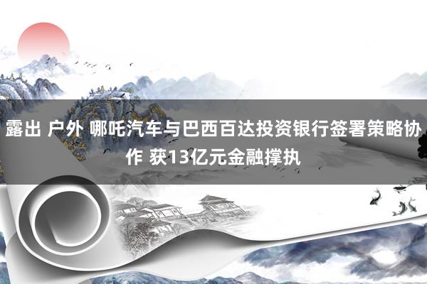 露出 户外 哪吒汽车与巴西百达投资银行签署策略协作 获13亿元金融撑执