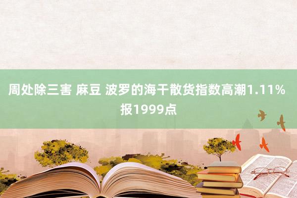 周处除三害 麻豆 波罗的海干散货指数高潮1.11% 报1999点