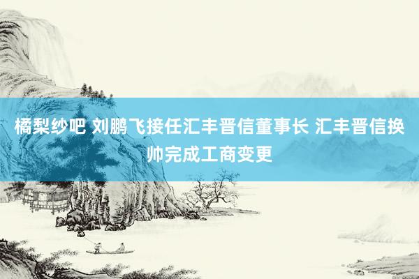 橘梨纱吧 刘鹏飞接任汇丰晋信董事长 汇丰晋信换帅完成工商变更