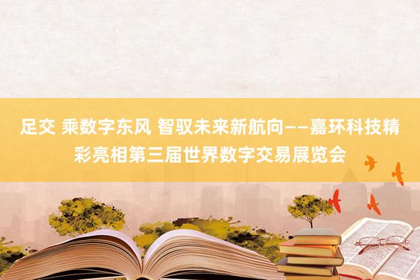 足交 乘数字东风 智驭未来新航向——嘉环科技精彩亮相第三届世界数字交易展览会