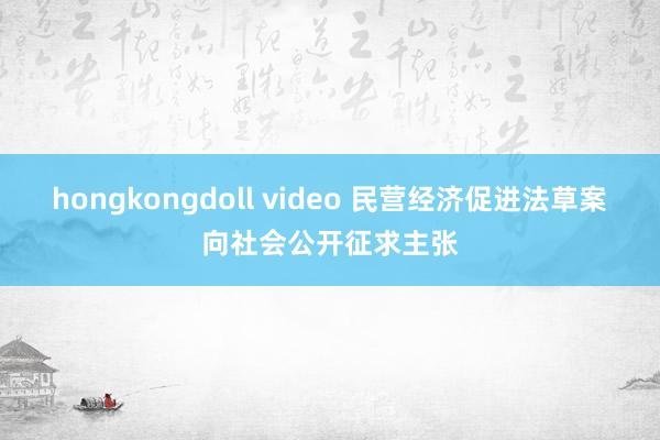 hongkongdoll video 民营经济促进法草案向社会公开征求主张