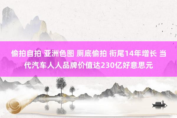 偷拍自拍 亚洲色图 厕底偷拍 衔尾14年增长 当代汽车人人品牌价值达230亿好意思元