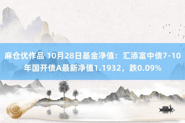 麻仓优作品 10月28日基金净值：汇添富中债7-10年国开债A最新净值1.1932，跌0.09%