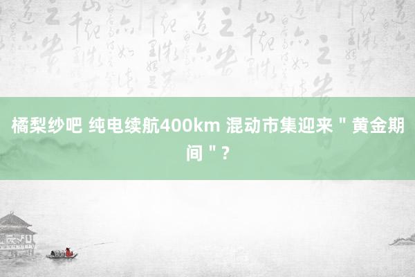 橘梨纱吧 纯电续航400km 混动市集迎来＂黄金期间＂?