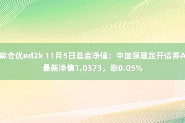 麻仓优ed2k 11月5日基金净值：中加颐瑾定开债券A最新净值1.0373，涨0.05%