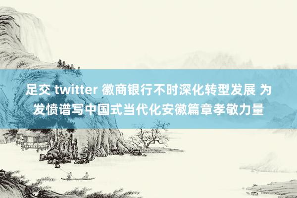 足交 twitter 徽商银行不时深化转型发展 为发愤谱写中国式当代化安徽篇章孝敬力量