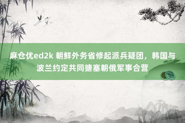 麻仓优ed2k 朝鲜外务省修起派兵疑团，韩国与波兰约定共同搪塞朝俄军事合营