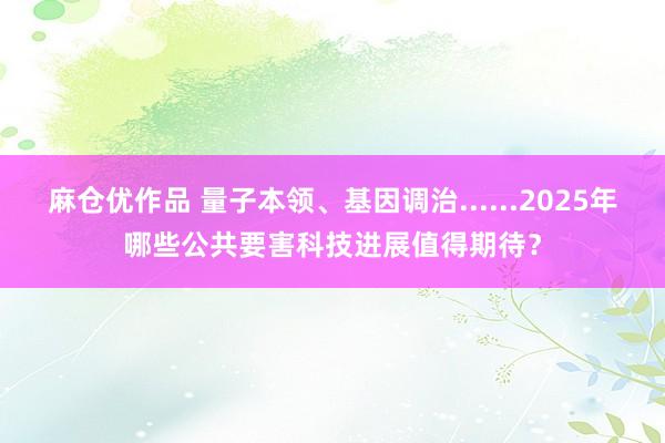 麻仓优作品 量子本领、基因调治......2025年哪些公共要害科技进展值得期待？