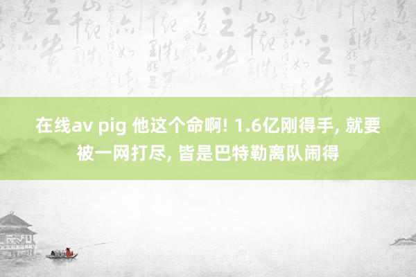 在线av pig 他这个命啊! 1.6亿刚得手， 就要被一网打尽， 皆是巴特勒离队闹得