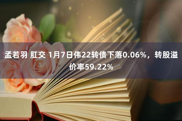 孟若羽 肛交 1月7日伟22转债下落0.06%，转股溢价率59.22%