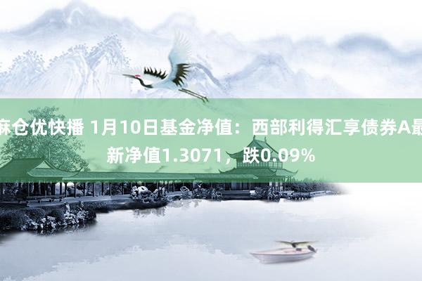 麻仓优快播 1月10日基金净值：西部利得汇享债券A最新净值1.3071，跌0.09%