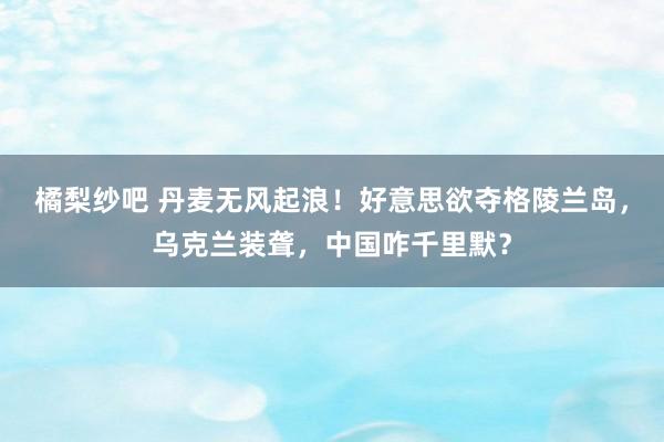 橘梨纱吧 丹麦无风起浪！好意思欲夺格陵兰岛，乌克兰装聋，中国咋千里默？